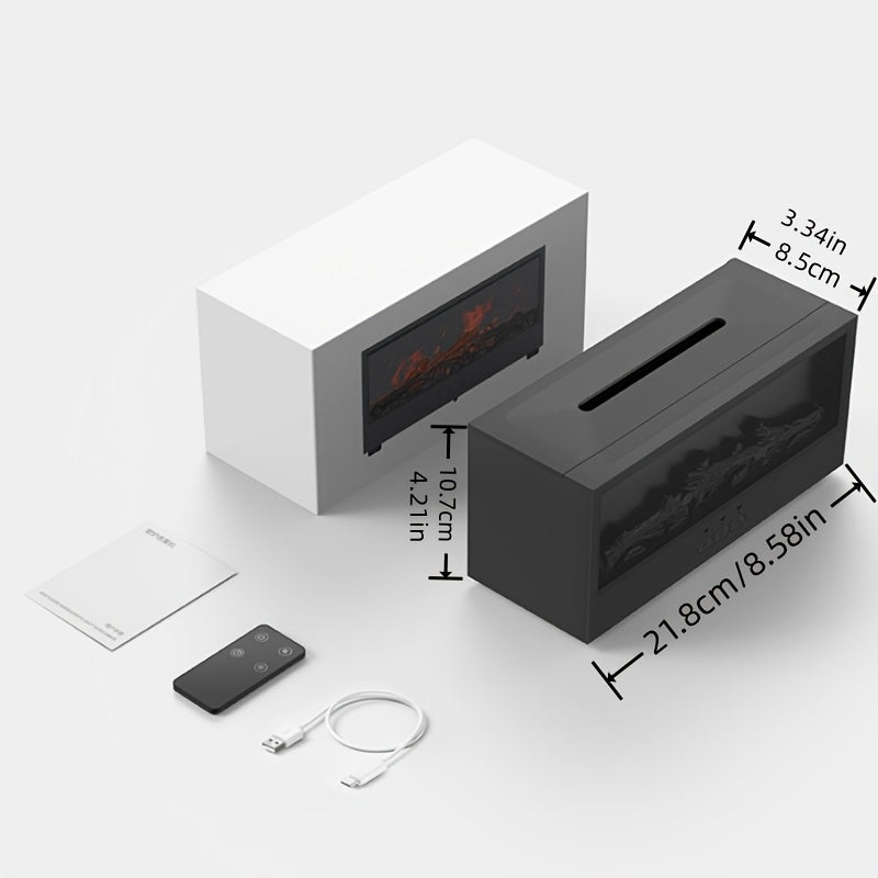 Декоративный диффузор для камина с эффектом пламени, увлажнитель с эфирным маслом и ночником