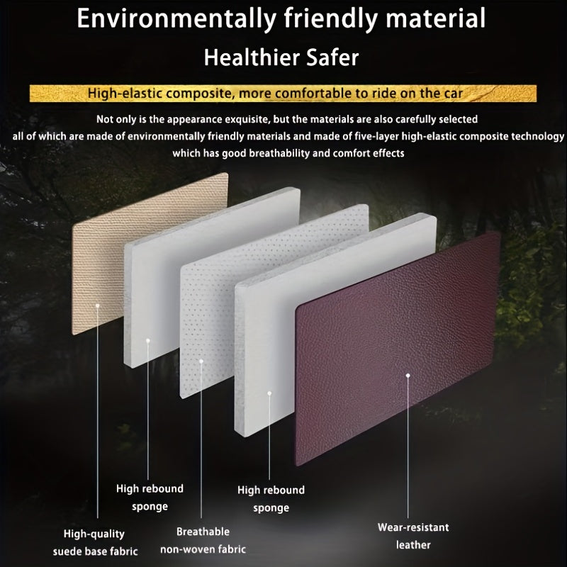 Wooden Bead Car Seat Cover Breathable Durable Faux Leather Non-Woven Fabric