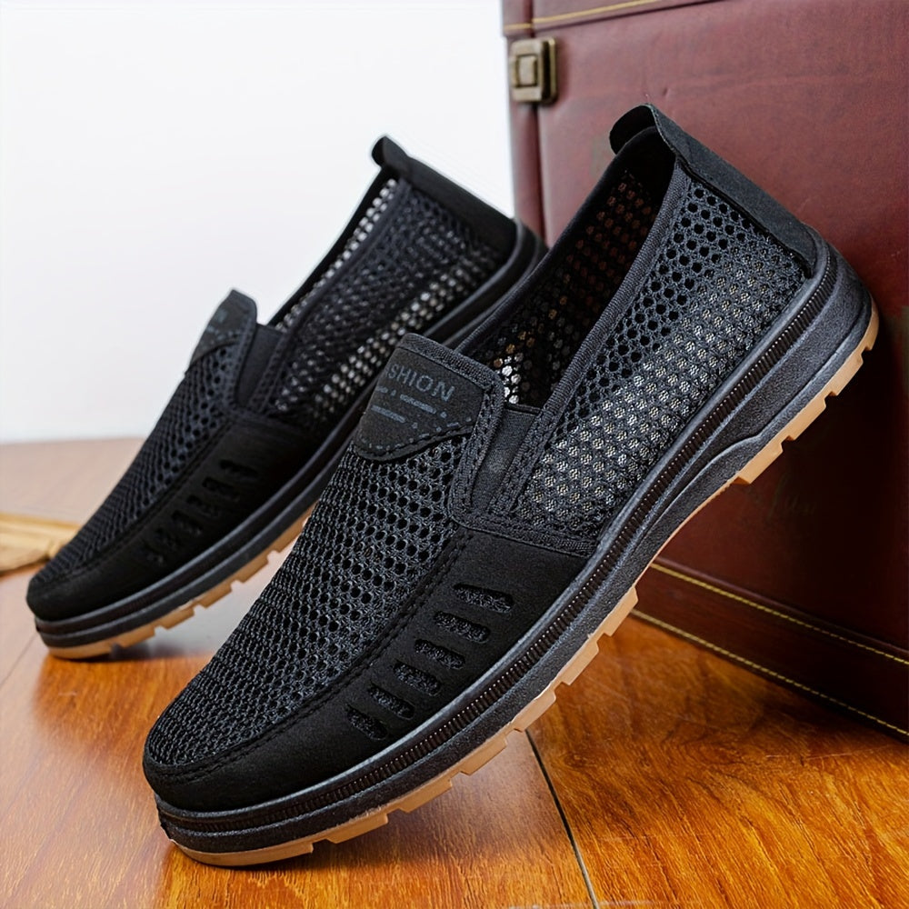 Men's Breathable Mesh Slip-On Sneakers with Non-Slip Rubber Sole
