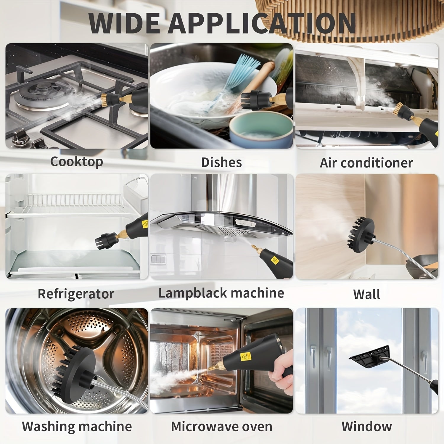 1200ml Steam Cleaner with 1500W High-Temperature Steam Pressure for Kitchen and Bathroom Cleaning