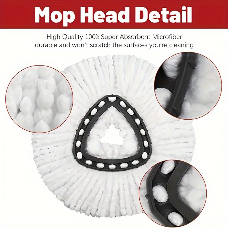 2-Pack Microfiber Spin Mop Heads for Wet Dry Cleaning Dust Removal