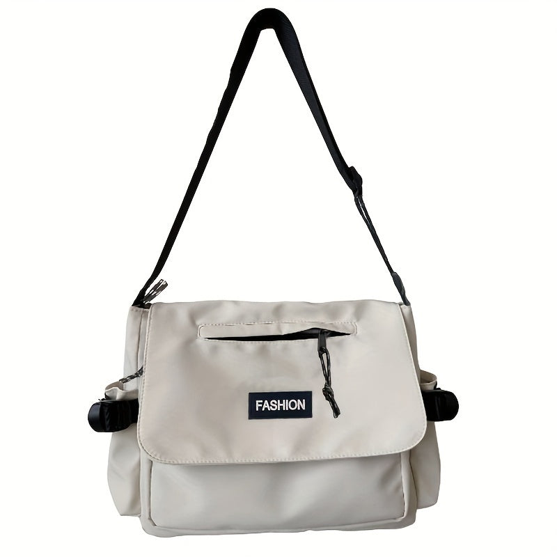 Harajuku Style Crossbody Bag for Men and Women Nylon Tassel Black