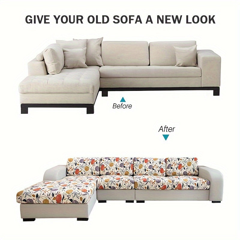 Waterproof Flower Printed Sofa Slipcover for Furniture Protection in Living Room