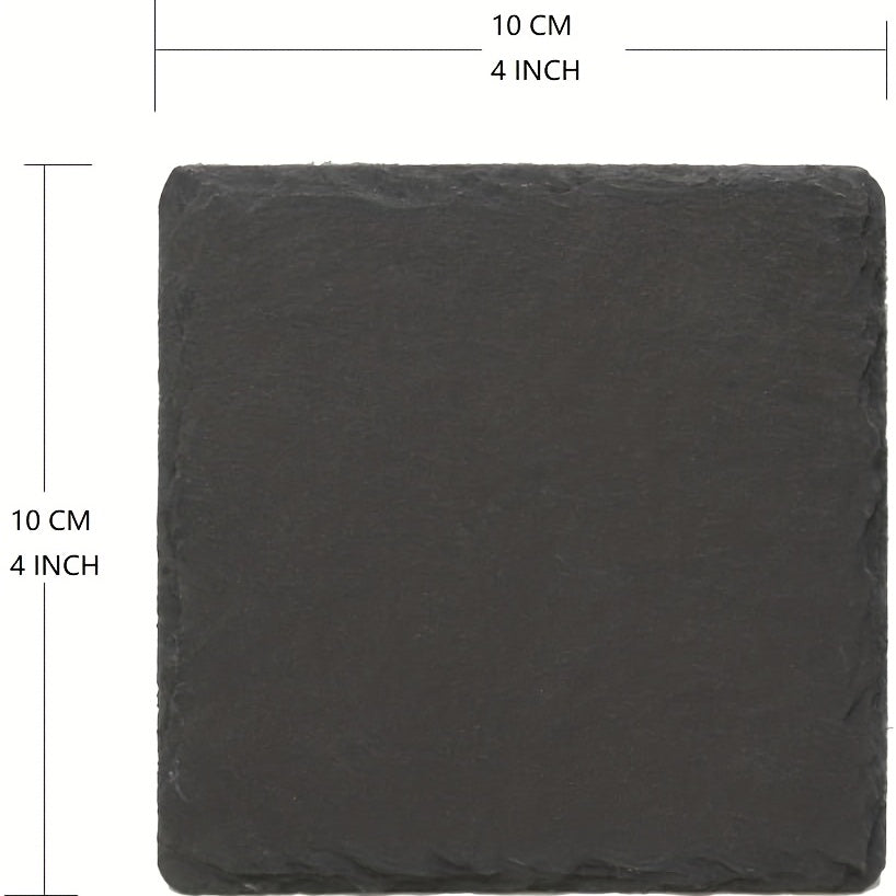 Slate Coaster Set 36 Pieces Square and Round Insulation Mats for Heat Protection