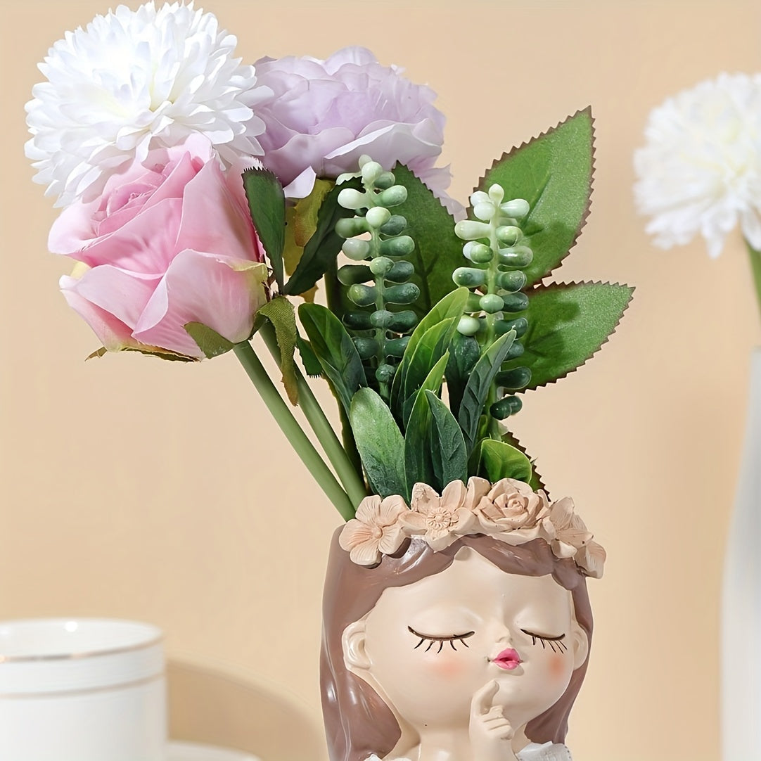 Decorative Glass Flower Vase with Fairy Flower Design for Home Decor