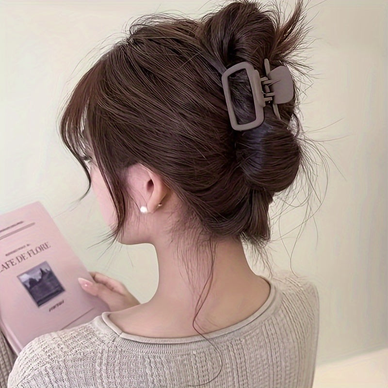 Girls Women Matte Square Hair Clips 4 Pack, Durable Non-Slip Hair Accessories