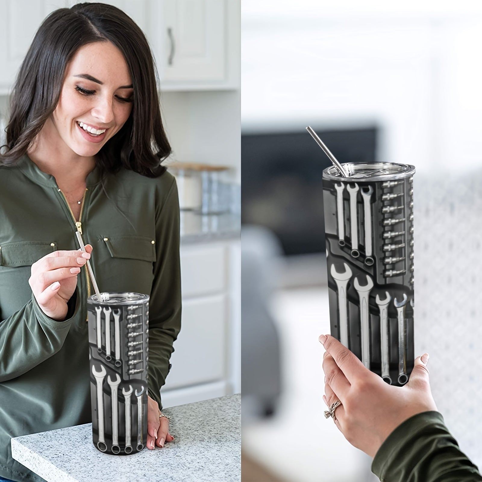 20 Ounce Stainless Steel Tumbler with Lid and Straw for Travel and Outdoor Use