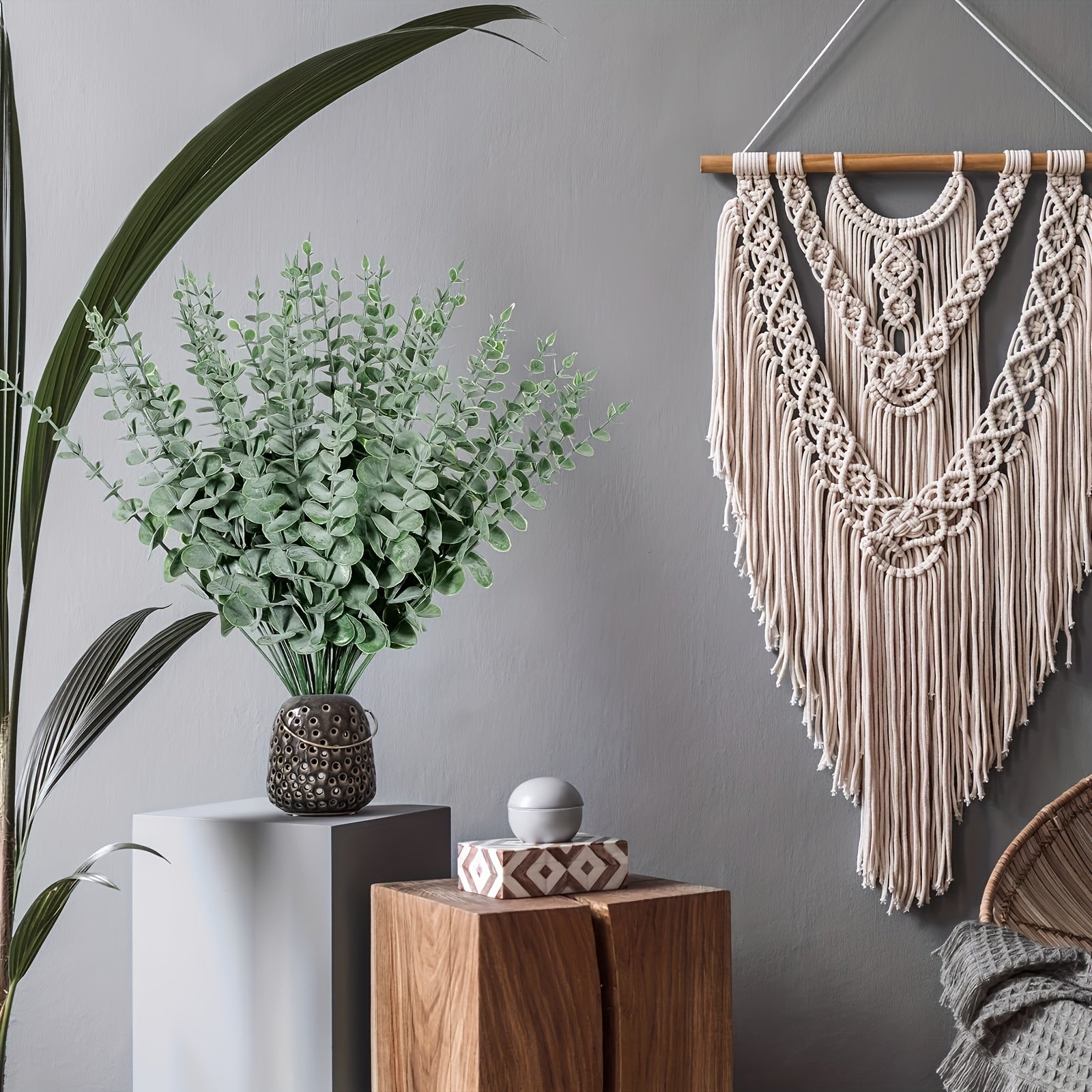 Artificial Eucalyptus Stems 12 Pack 38.1cm for Bouquets Centerpieces Home Decor