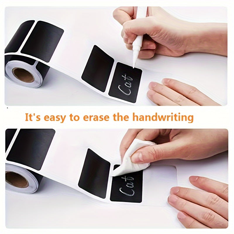 120 PVC Chalkboard Labels with Markers Reusable Black White Stickers for Organizing