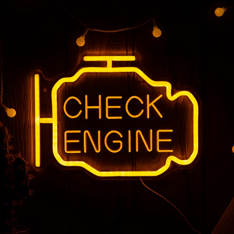 Neon Wall Light Check Engine Letter for Weddings Engagement Parties Bedroom Decor