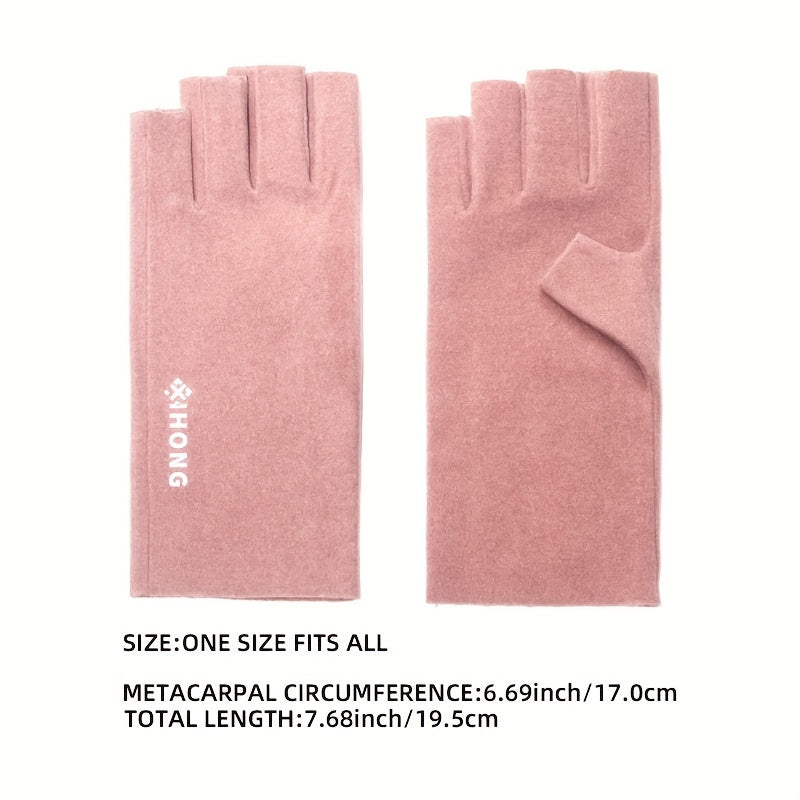 Women's Touchscreen Half Finger Gloves Soft Warm Elasticity