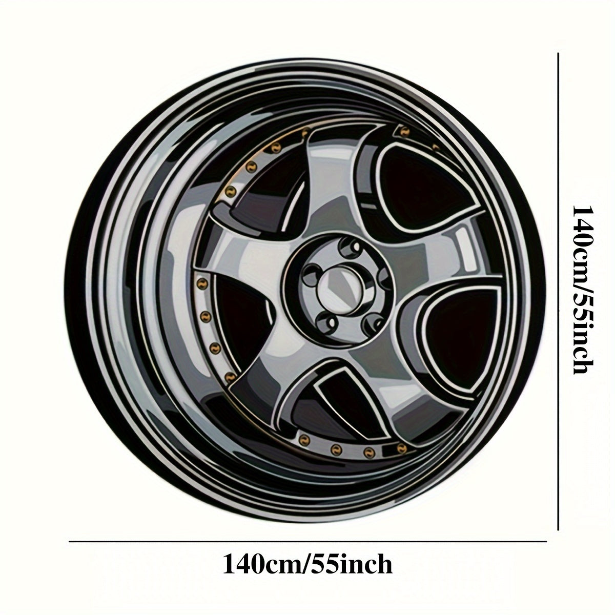 Прибрежный круглый коврик для ремонта 6 мм кристальный бархат противоскользящий с золотой каймой