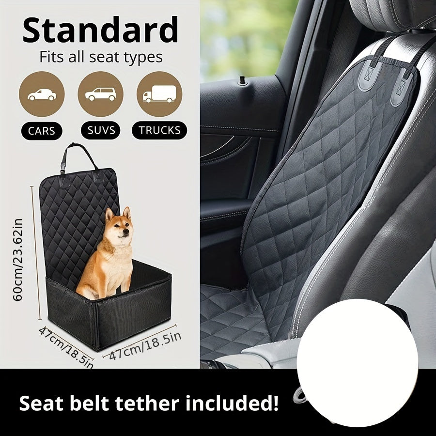 Waterproof Dog Car Seat Cover Quilted Non-Slip with Seat Belt Tether for Cars Trucks SUVs