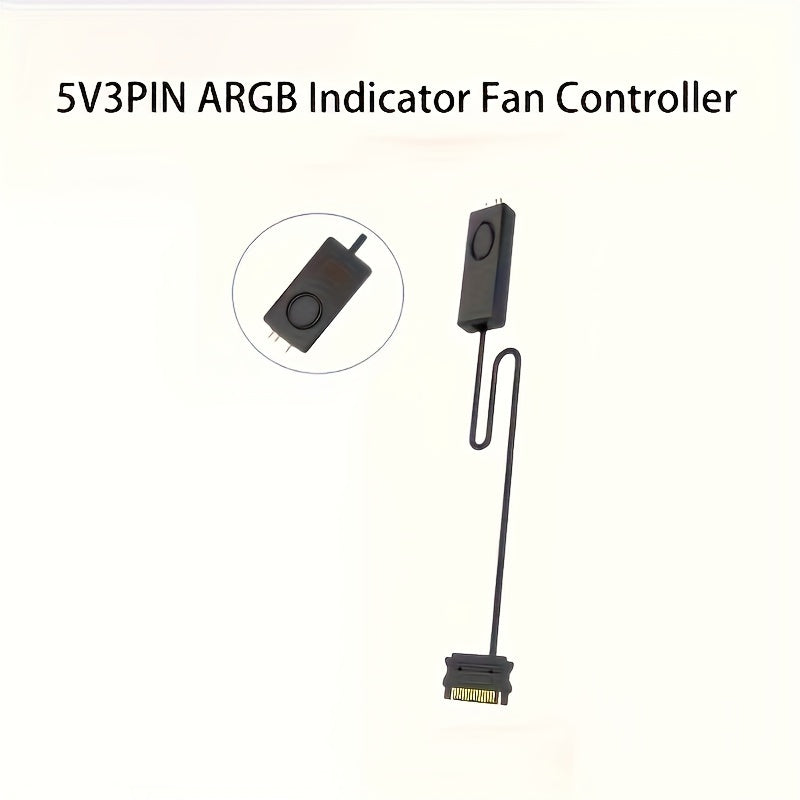 Black ARGB Remote Control for Fan LED Lights Multicolor Mode USB Powered