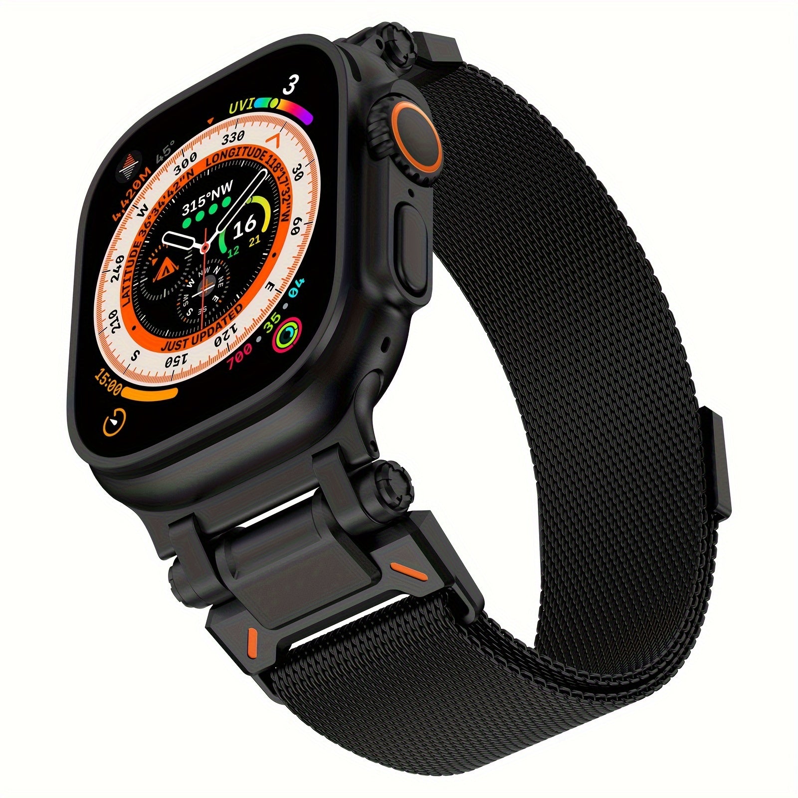 Роскошный металлический магнитный ремешок с застежкой для Apple Watch из нержавеющей стали с миланским плетением для мужчин и женщин