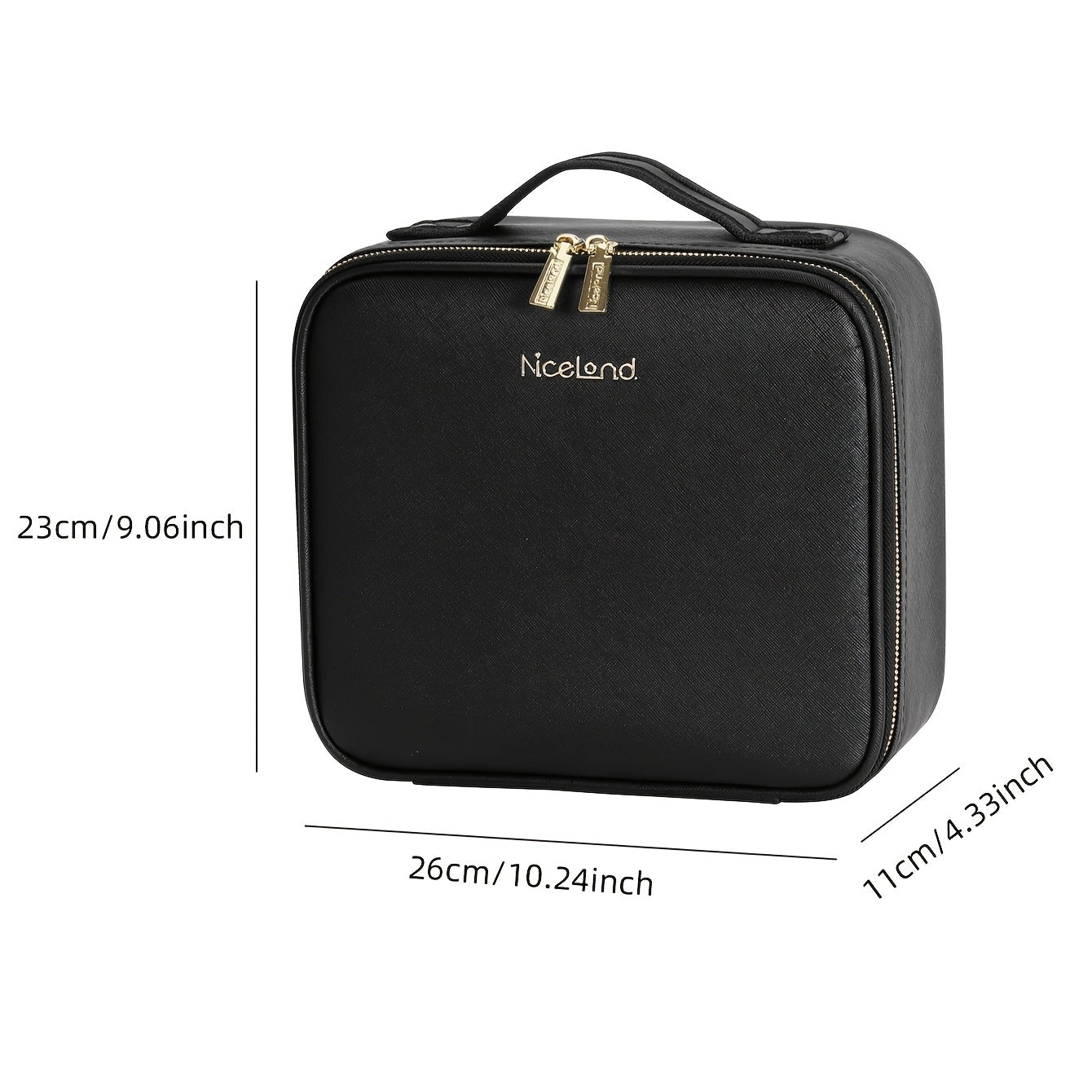 LED sayohat makiyaj sumkasi, ko'zgu bilan, sozlanadigan bo'linmalar va 3 rangli sozlamalar, ayollarning go'zallik asboblari uchun tashkilotchisi