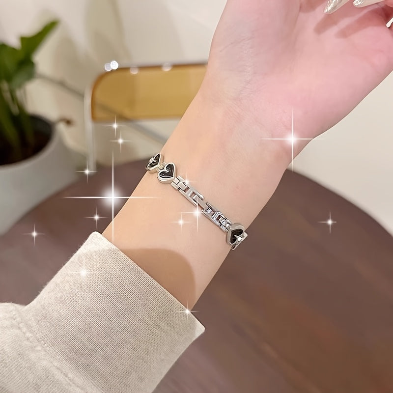 Stainless Steel Heart-Shaped Smartwatch Band NFC Quick Release for Huawei 9/8