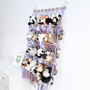 4-Tier Wall Hanging Storage Organizer for Plush Toys and Gifts with Hooks