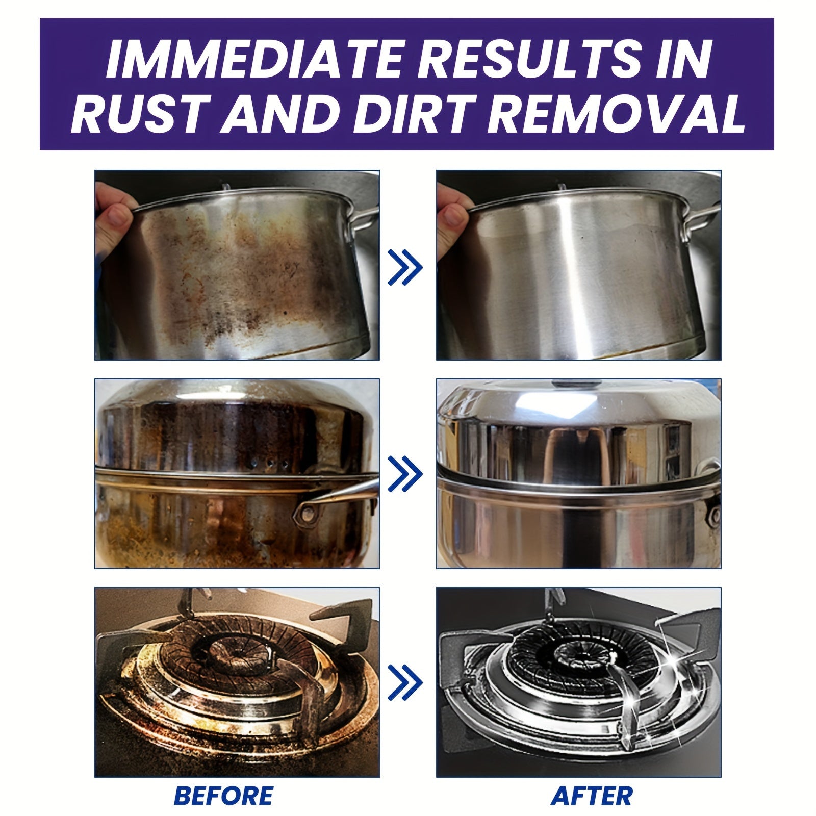 Stainless Steel Cleaner Paste for Grease Rust Stains Kitchen Utensils Stove