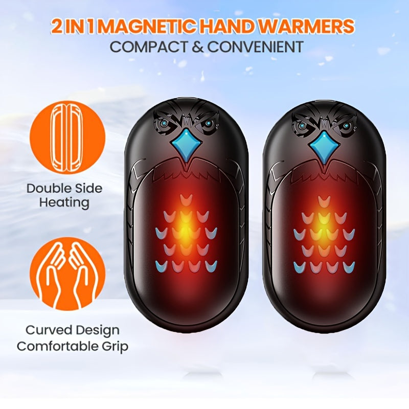 Portable USB Rechargeable Double-Sided Hand Warmer for Camping and Winter Sports