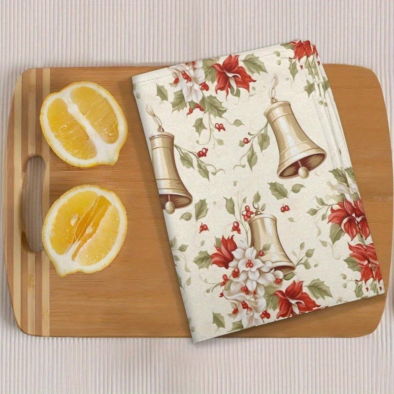 Christmas Kitchen Towel 45.72x66.04cm Bell Pattern Dish Drying Decor