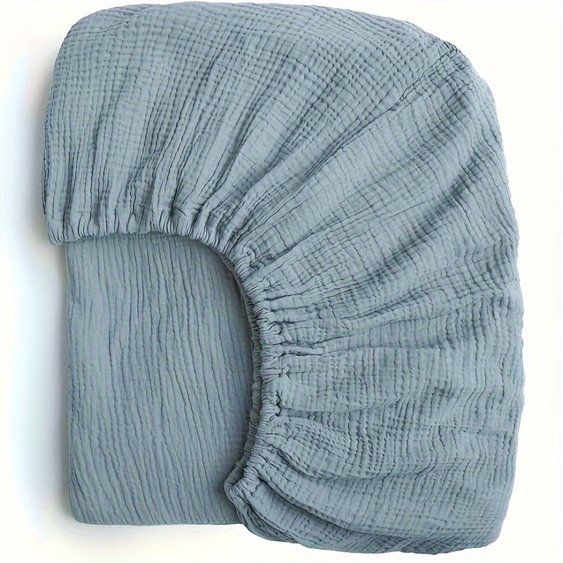 Muslin Fitted Crib Sheet 100% Cotton Breathable Softness for Standard Mattress