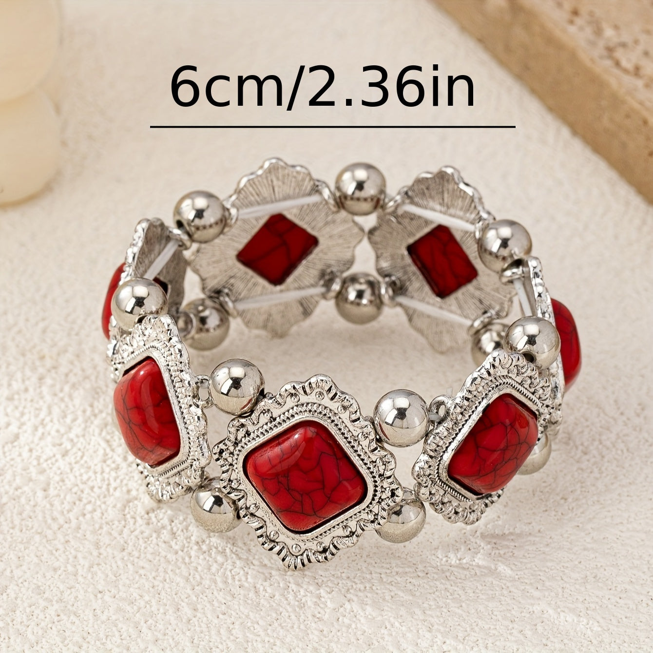 Boho Elastic Bracelet with Synthetic Crystal and Alloy for Women Mardi Gras Birthstone Gift