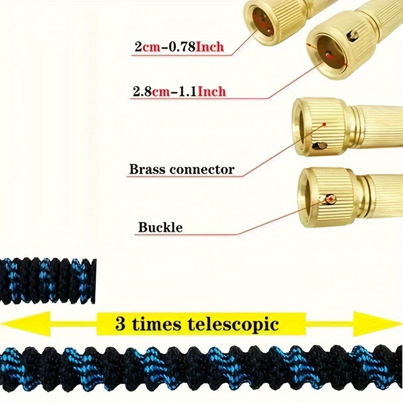 Расширяемый резиновый садовый шланг с насадкой-распылителем высокого давления для уборки на улице и мойки автомобиля
