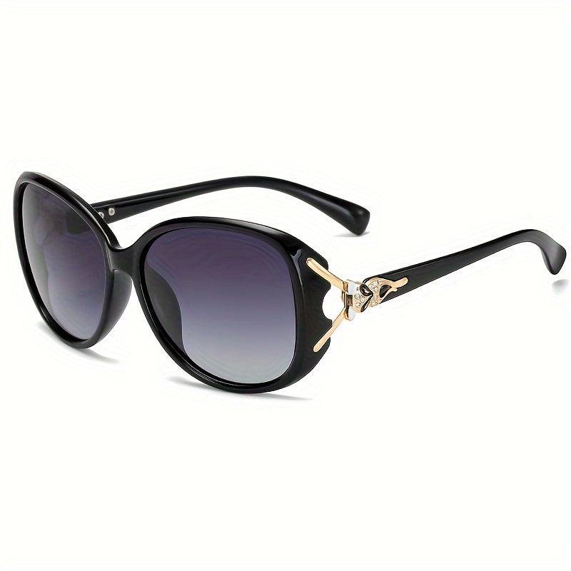 Women's Polarized Fashion Glasses Oval Frame UV Protection Rhinestone Detail