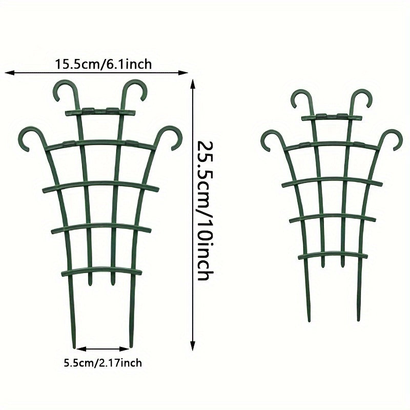 Plastic Plant Support Stakes for Indoor and Outdoor Grape Vines Roses Vegetables Green 2 Pack