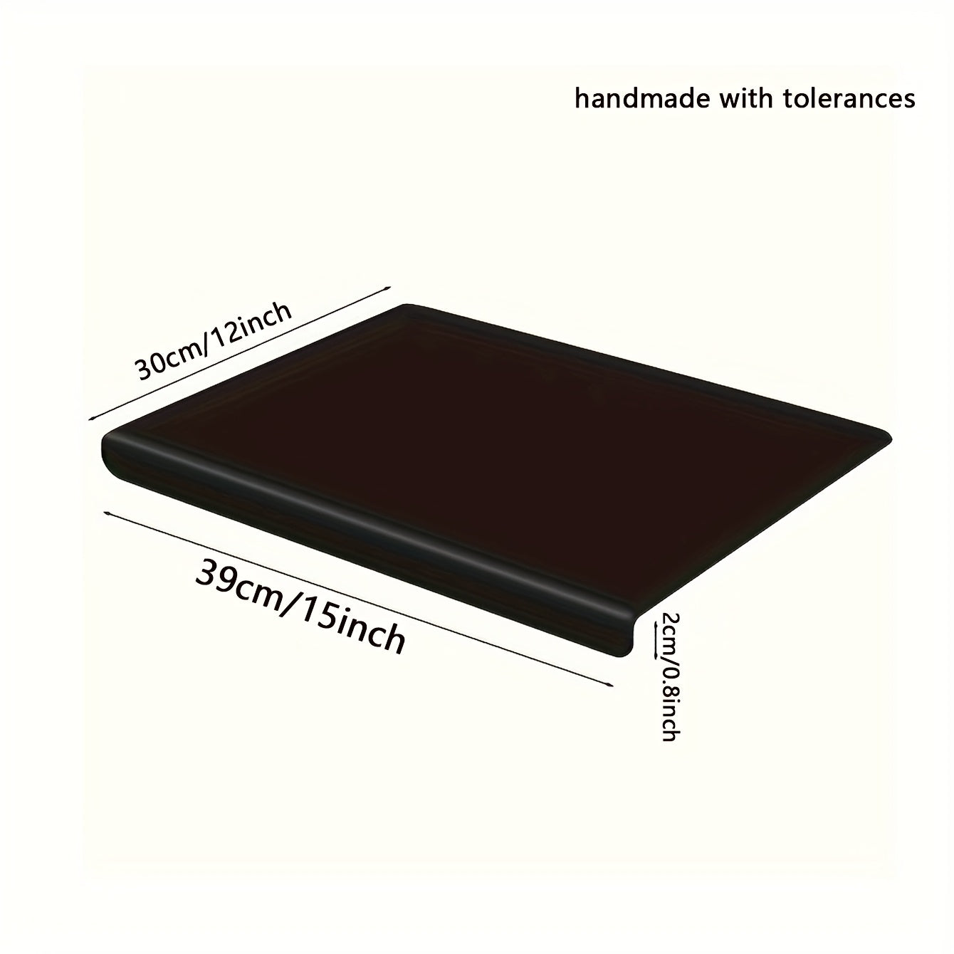 Large Black Cutting Board with Lip Edge Non-Slip Kitchen Countertop