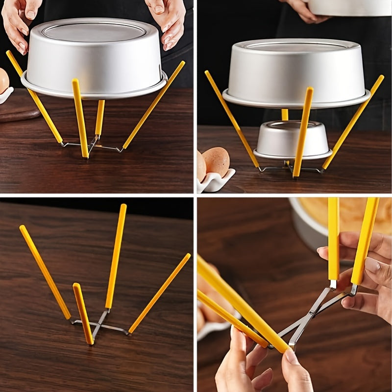 Silicone Folding Cake Cooling Rack for 12.7-22.86 cm Molds Collapsible Stainless Steel Baking Sheet