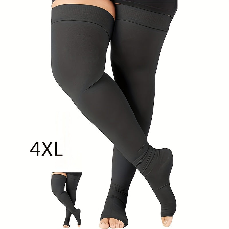 Unisex Graduated Thigh High Compression Stockings 20-30mmHg Nylon Spandex Over-the-Knee