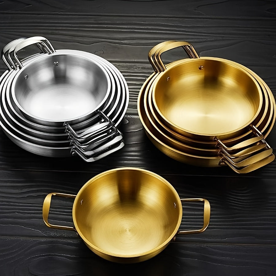 Set of 6 Stainless Steel Korean Instant Noodle Pots for Hot Pot and Single Servings