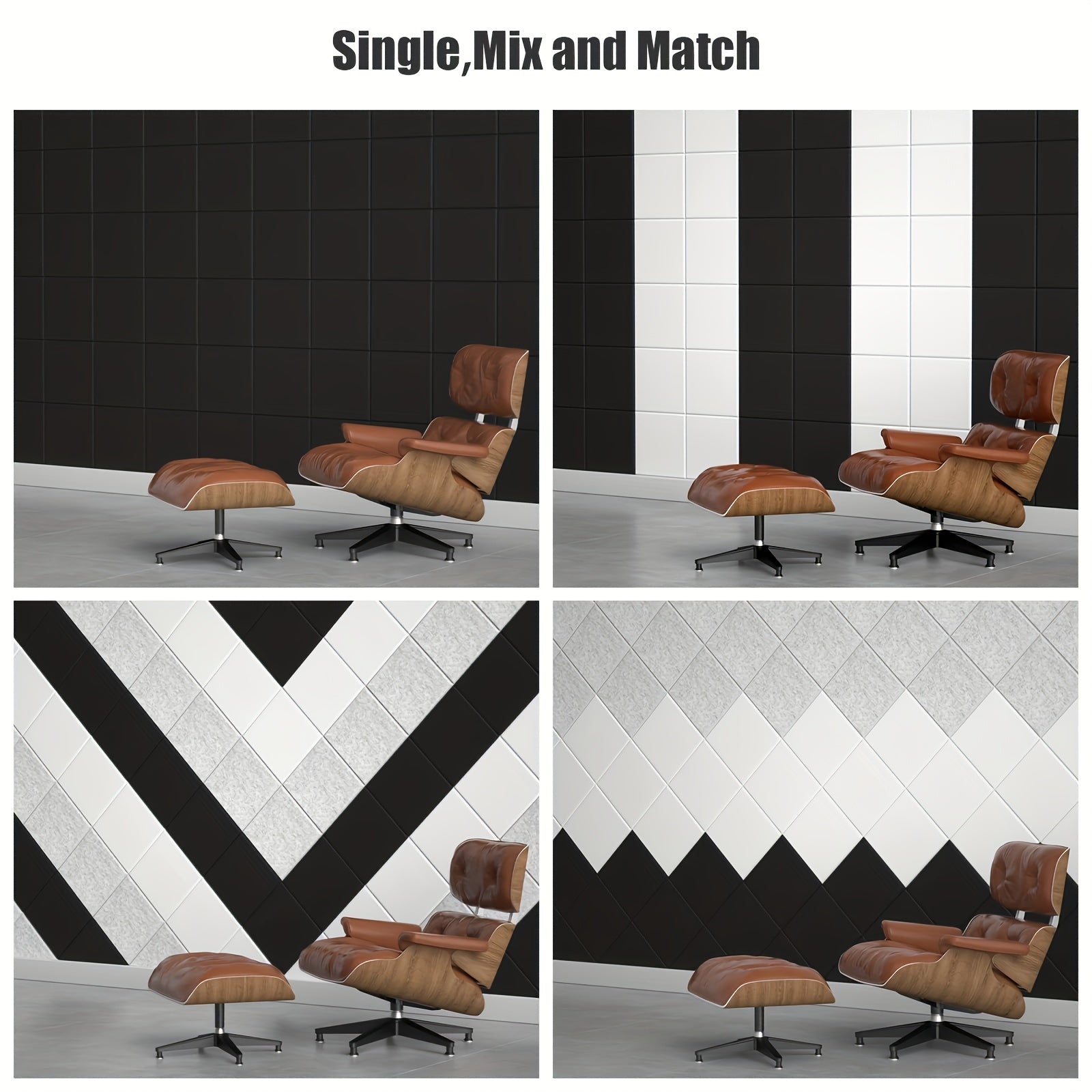 12pcs Acoustic Foam Panels 22.86cm Square Self-Adhesive Soundproof Tiles for Home Office Studio