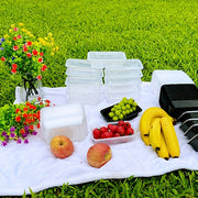 38 Clear Square Meal Prep Containers with Lids 22oz BPA-Free Microwave Freezer Safe