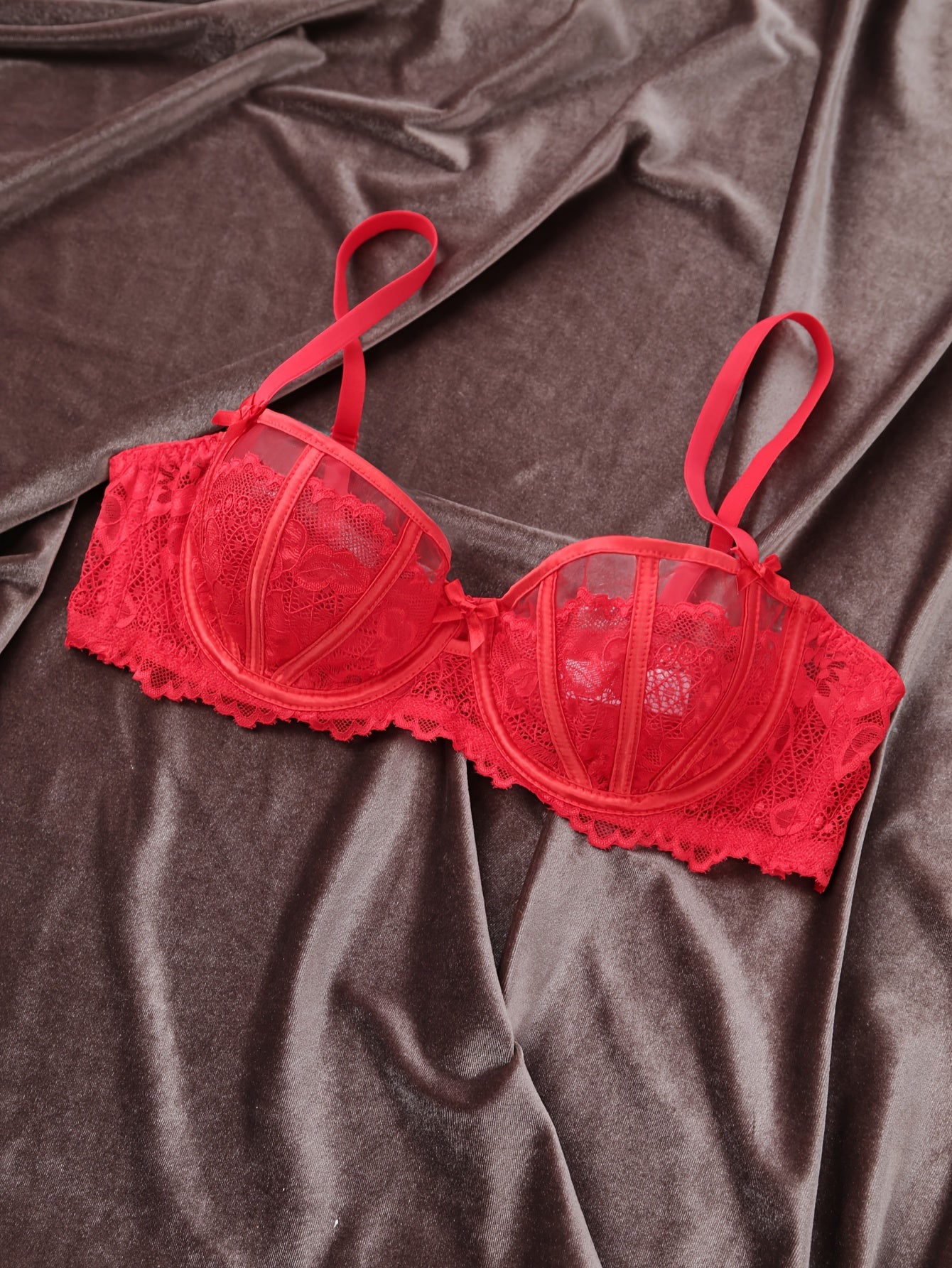 Sujetador floral sin forro con encaje para mujer con ropa interior de malla transpirable para comodidad