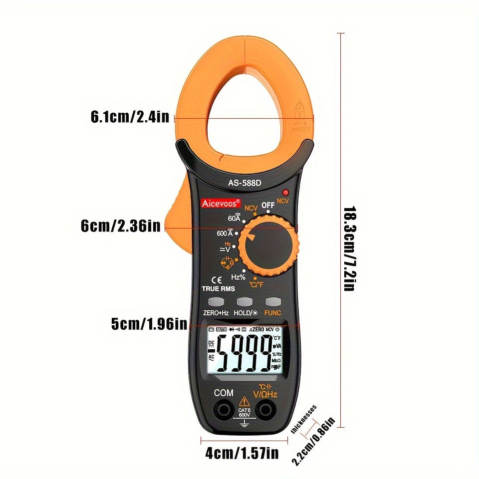 Pinza digital multímetro 6000 cuentas Corriente AC/DC True RMS Rango automático
