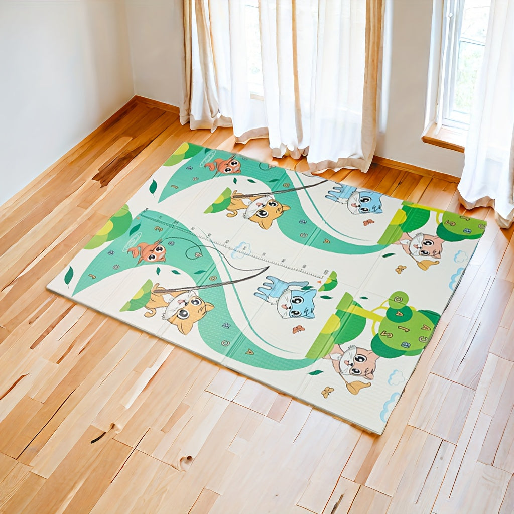 Kids Play Mat Reversible Cartoon Design Extra Plush Durable Crawling Safe 177cm x 117cm