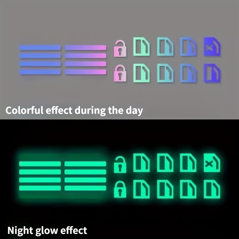 Avtomobil ichki o'rindiq kaliti decal stiker yoritgichli o'z-o'zidan yopishadigan yashil ko'k apelsin