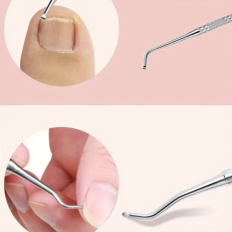 Unisex Stainless Steel Toenail Tools Toenail File Nail Cleaner Set