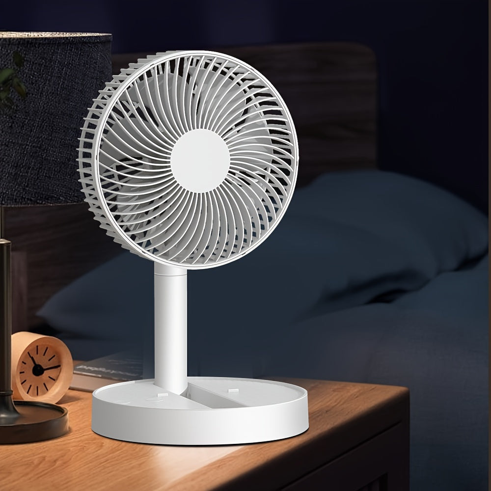 8-Inch Folding Desktop Fan Quiet Strong Wind Rechargeable USB Portable Indoor Outdoor Travel