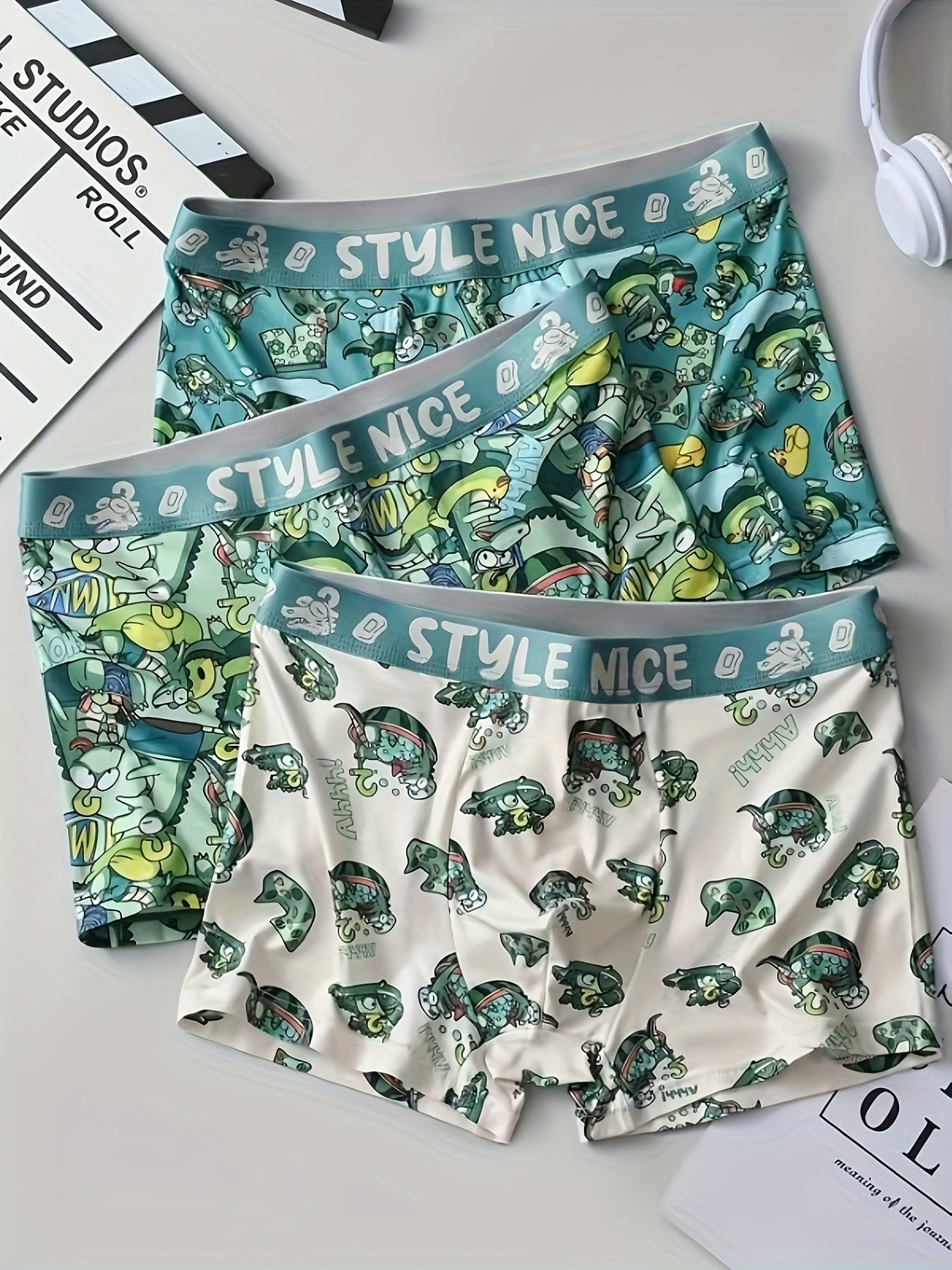 Men's Breathable Stretch Boxer Briefs with Fun Prints and Contrast Binding