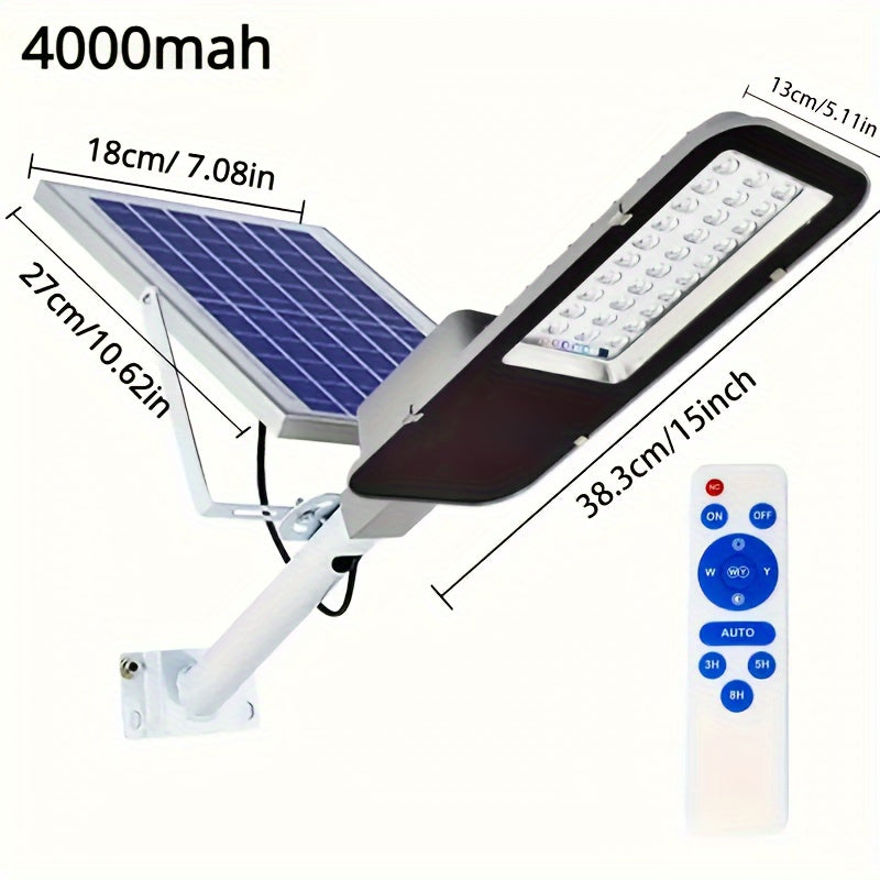 Farola solar exterior con batería de 6000mAh, control remoto, iluminación para patio y jardín