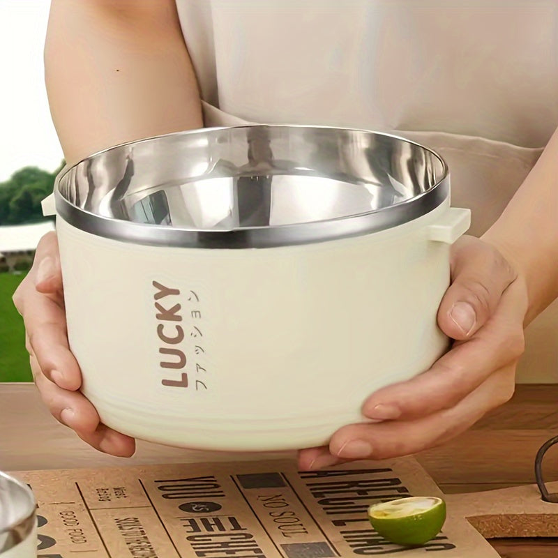 Insulated Stainless Steel Lunch Box with Lid and Handle Leak-Proof Thermal Food Container for School Office Camping