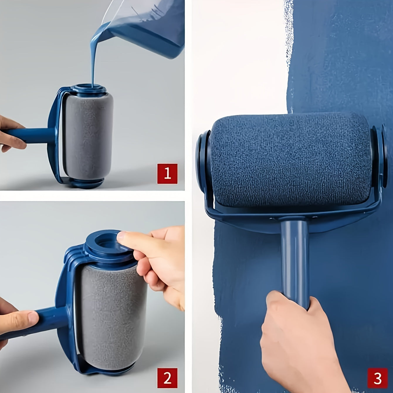 16.91oz Refillable Paint Roller Brush with Internal Storage Durable Plastic for Wall Painting and Crafting