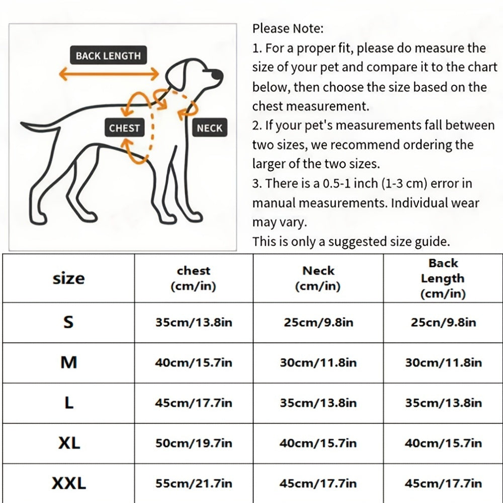 Dog Jumpsuit All-Season Plush Lined for Small to Large Breeds