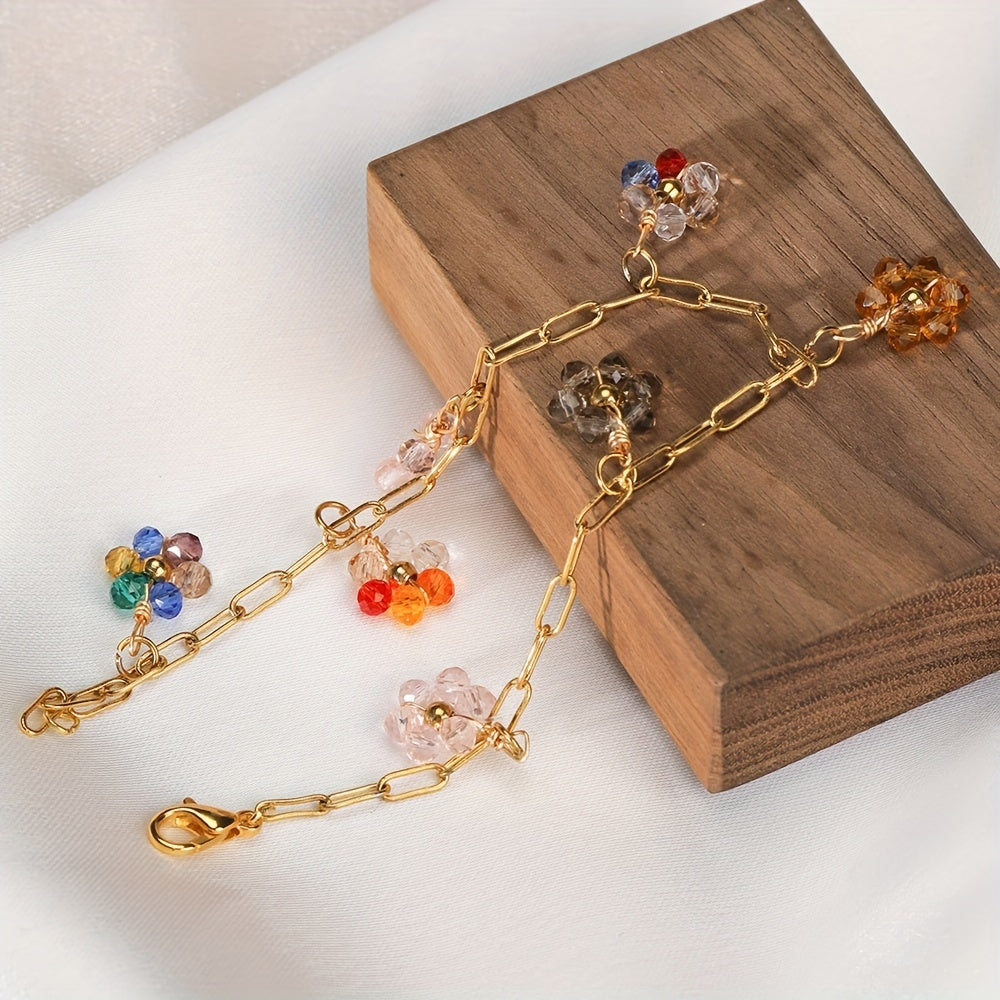 Набор из 20 ярких страз и искусственных жемчужных цветочных подвесок из нержавеющей стали для создания ручных ожерелий и браслетов