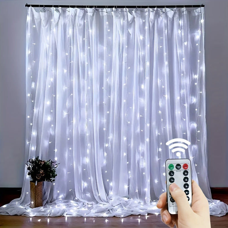 LED Curtain Lights with Remote Control for Christmas Weddings and Holidays