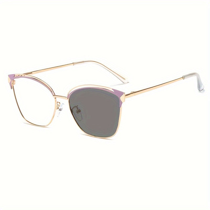 Women's Metal Frame Cat Eye Glasses with Photochromic Lenses